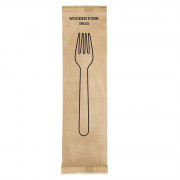 Houten vork, 16 cm, in enveloppe